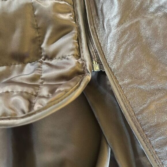 NEW Vintage 80s Wilsons Leather Thinsulate Lining Belted Jacket Coat XL Burgundy - Picture 7 of 13